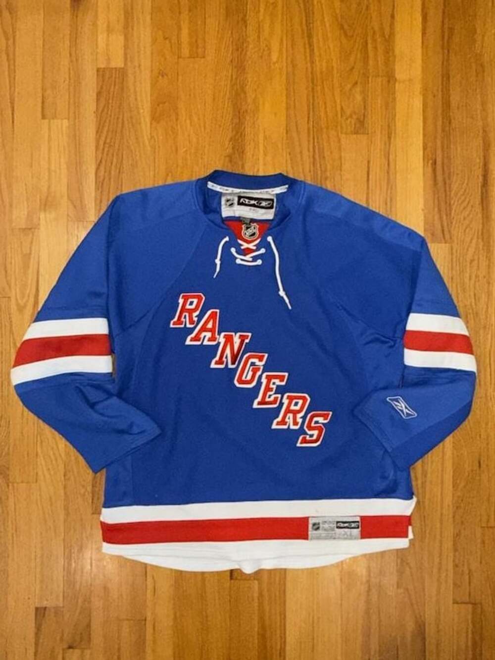 Reebok NHL New York Rangers Hockey Jersey Blue Red White Size XL